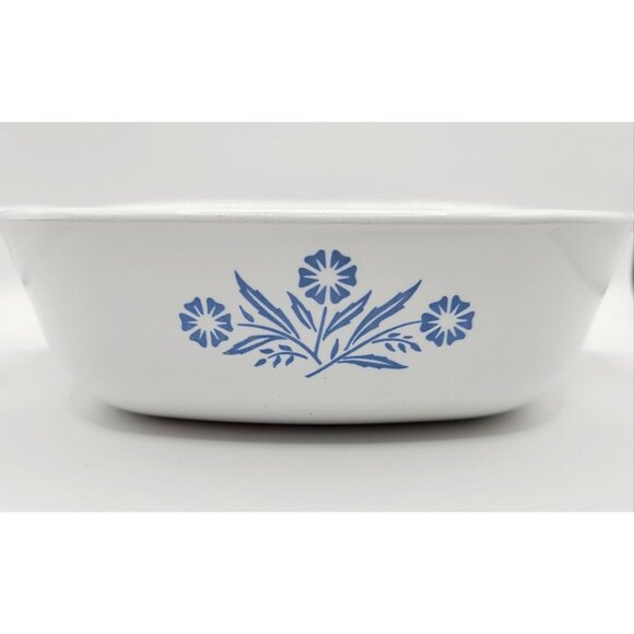 Corning Ware 1 Quart Blue Cornflower Casserole (P-1-B) Square No Lid Vintage - Picture 3 of 10